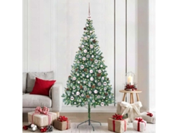 Vidaxl Árvore De Natal Artificial Com 300 Leds Verde 210 Cm Pvc E Aço