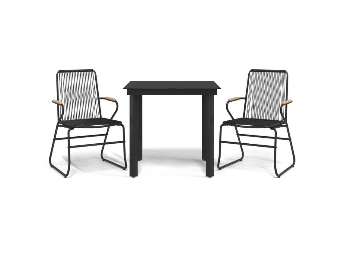 Garden Dining Set, Garden Dining Sets Vidaxl Preto Aço (80 Cm Table Length)