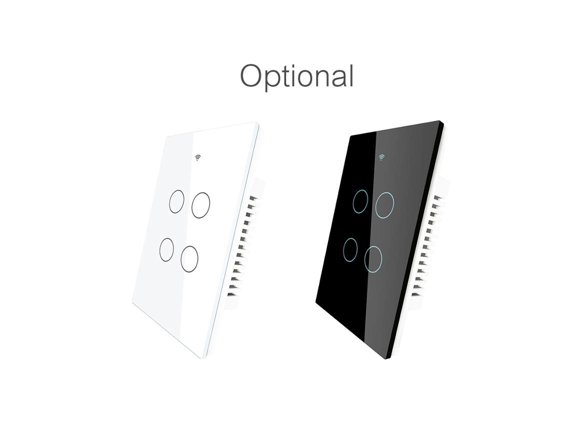 Interruptor De Toque Wifi De 4 Botões Estilo Americano (com Emparelhamento Rápido Bluetooth E Controle De Retroiluminação)