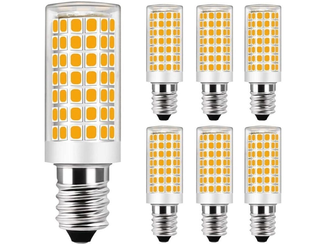 Pacote com 6 Lâmpadas LED E14 9W, equivalentes a 75W halogêneo, Branco Quente, 3000K | S/MARCA