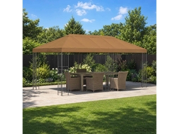 Vidaxl Gazebo Com Paredes Laterais 6 X 3 M Bege Poliéster E Aço 190