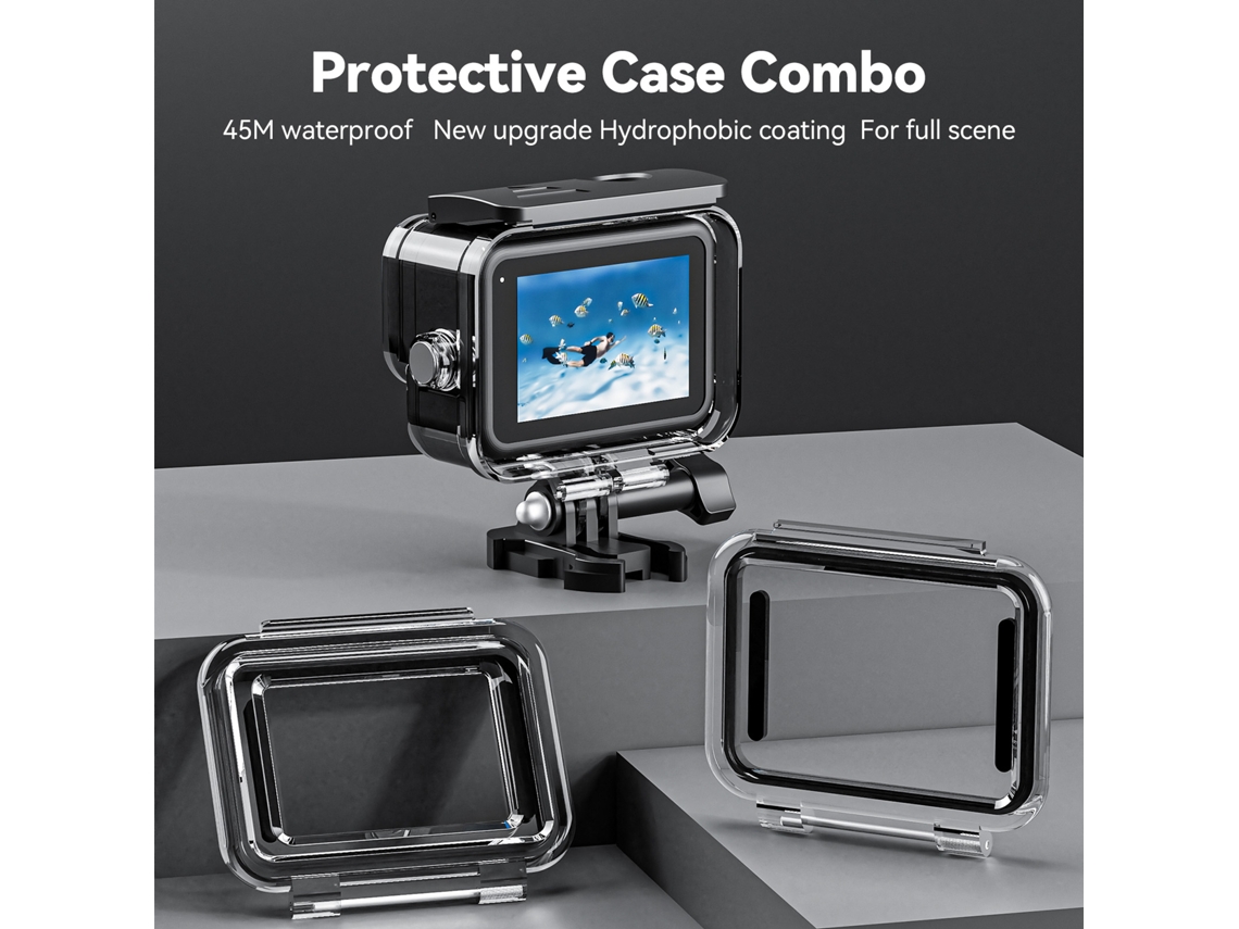 Telesin Sports Camera Dive Case Waterproof Housing Diving Protective Case Underwater 40m Replacement For Gopro Hero 11/10/9 Action Camera Accessories