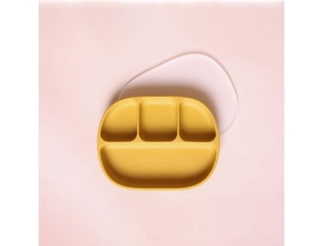 Prato De Silicone Com Divisórias E Base Aderente Mostarda Inaie Pcd Mos