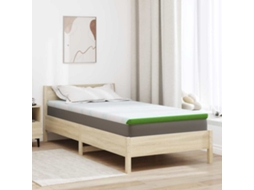 Vidaxl Topper De Colchão Branco E Verde 120 X 200 Cm Tecido Jacquard