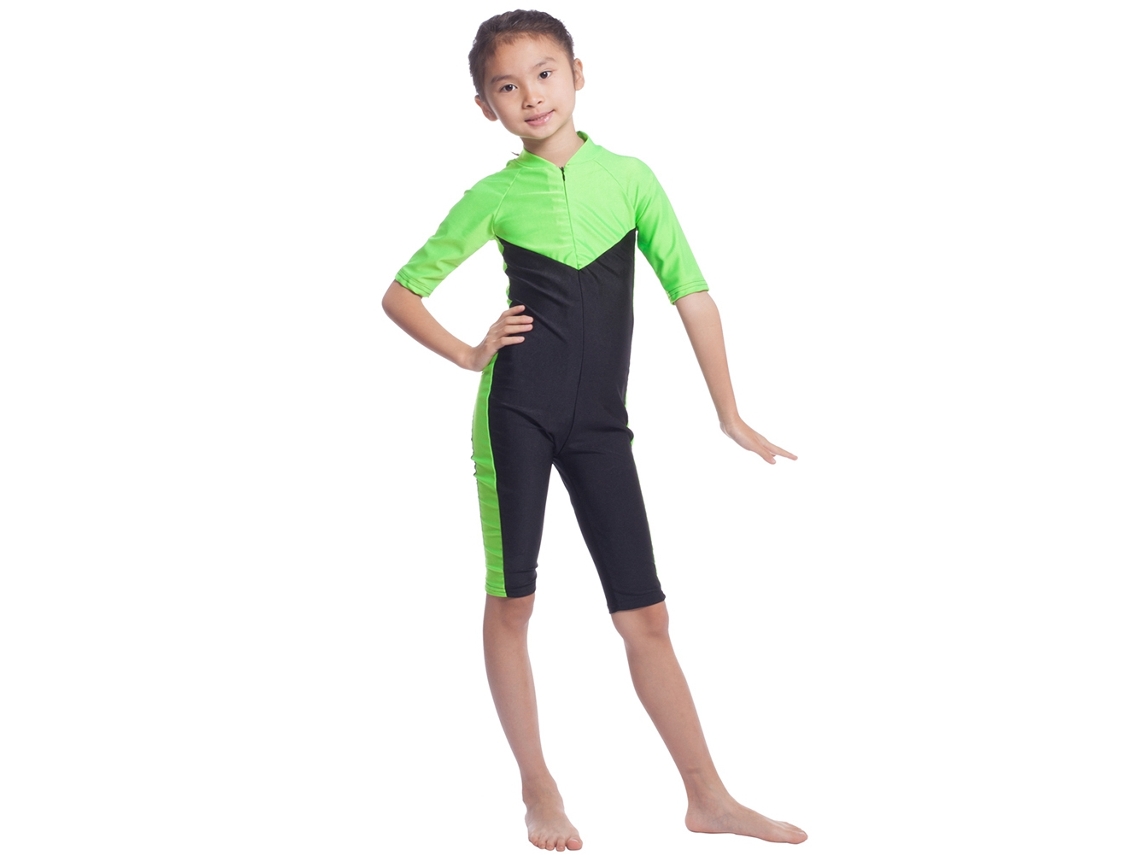 Traje De Banho Muçulmano Para Menina De Manga Curta De Uma Peça Moda (verde S)