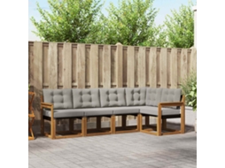 Vidaxl Conjunto De Sofás Para Exterior 5 Unid. Cinza Natural E Claro