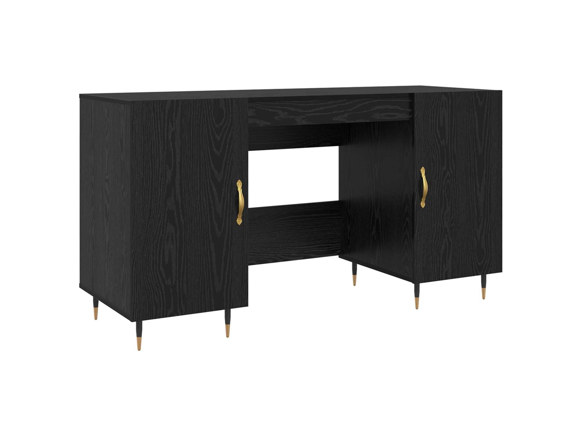 Conjunto 1 Escrivaninha De Escritório Vidaxl Preto Derivados De Madeira (140 X 50 X 75 Cm)