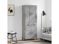 Vidaxl Armário Alto 69,5x34x180 Cm Derivados De Madeira Cinza Cimento