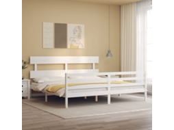 Estrutura Cama Super King Size C/ Cabeceira Madeira Branco