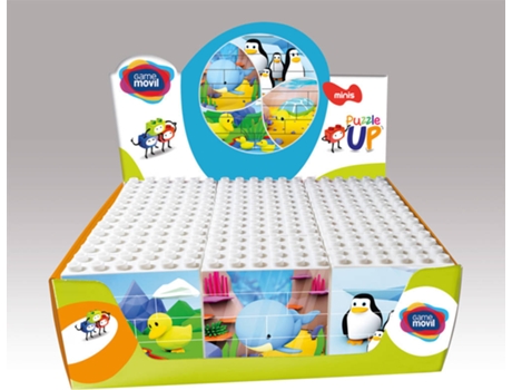 Blocos de Construção  Puzzle Up Expositor de animais aquáticos - 18 puzzles de 8 peças (Idade Mínima: 3 anos - 32 peças)