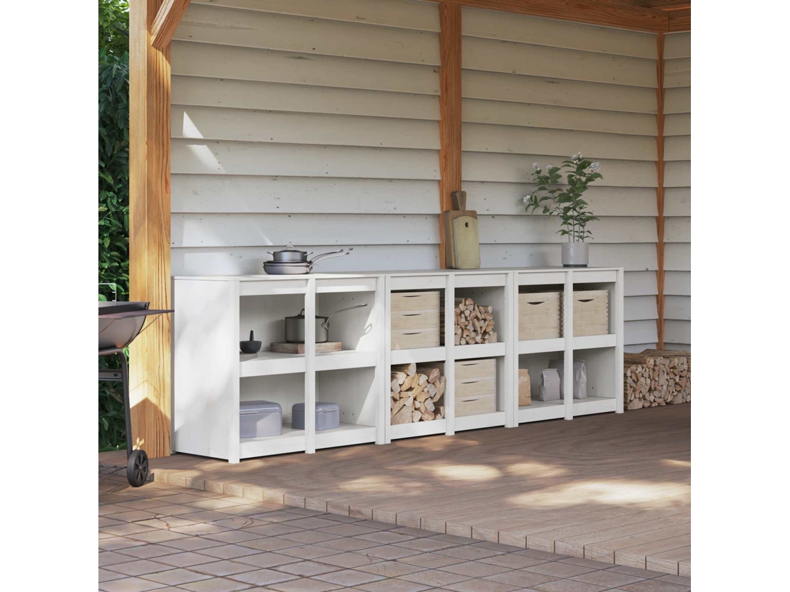 Vidaxl Armário De Cozinha Para Exterior Meppel 3 Unid. Branco