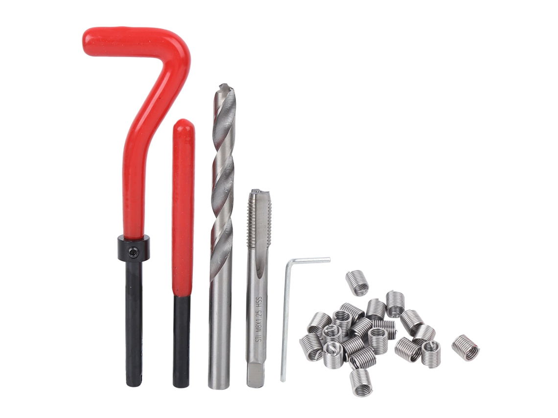 Kit De Reparo De Rosca M8 Com Broca E Martelo Ferramentas Para Reparar Rosca Danificada 25pcs