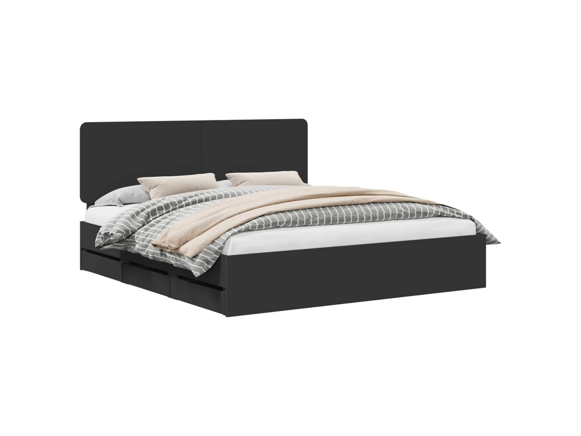 Estrutura de Cama 180x200cm Madeira de Engenharia MAISON EXCLUSIVE