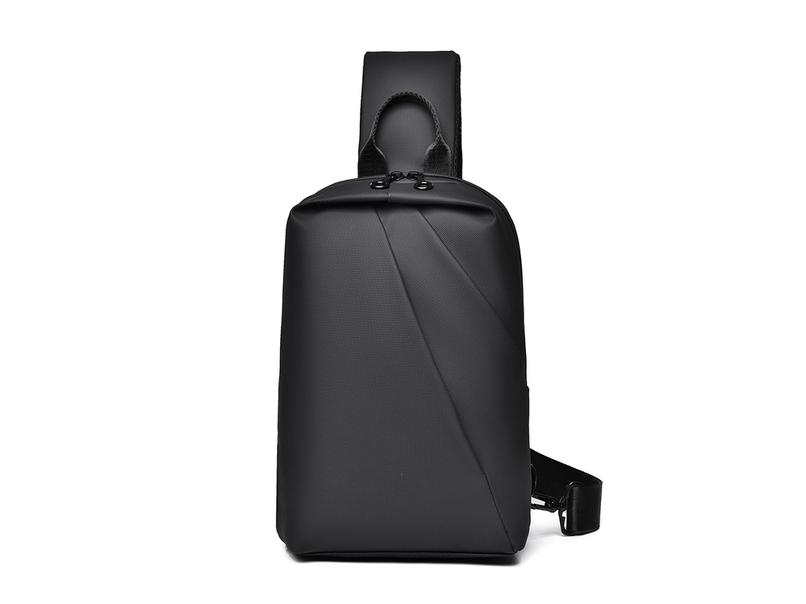 (preta) Bolsa De Peito Impermeável E Resistente De Grande Capacidade, Bolsa Pequena Para Negócios Masculina, Bolsa Transversal Multifuncional