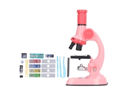 Primerox brinquedo de Microscópio Educativo para Crianças Kids com Ampliação 100x/600x/1200x Rosa