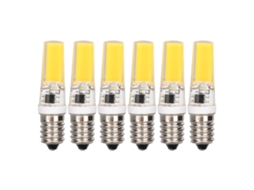 Lâmpada Cob E14 9w 500lm 3000k luz branca quente silicone anti glare 360° 6pcs