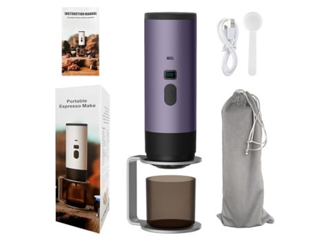Cafeteira Portátil, Bomba Com Visor Digital, Cafeteira Em Cápsulas 3 Em 1 Com Suporte Eifson (roxa)