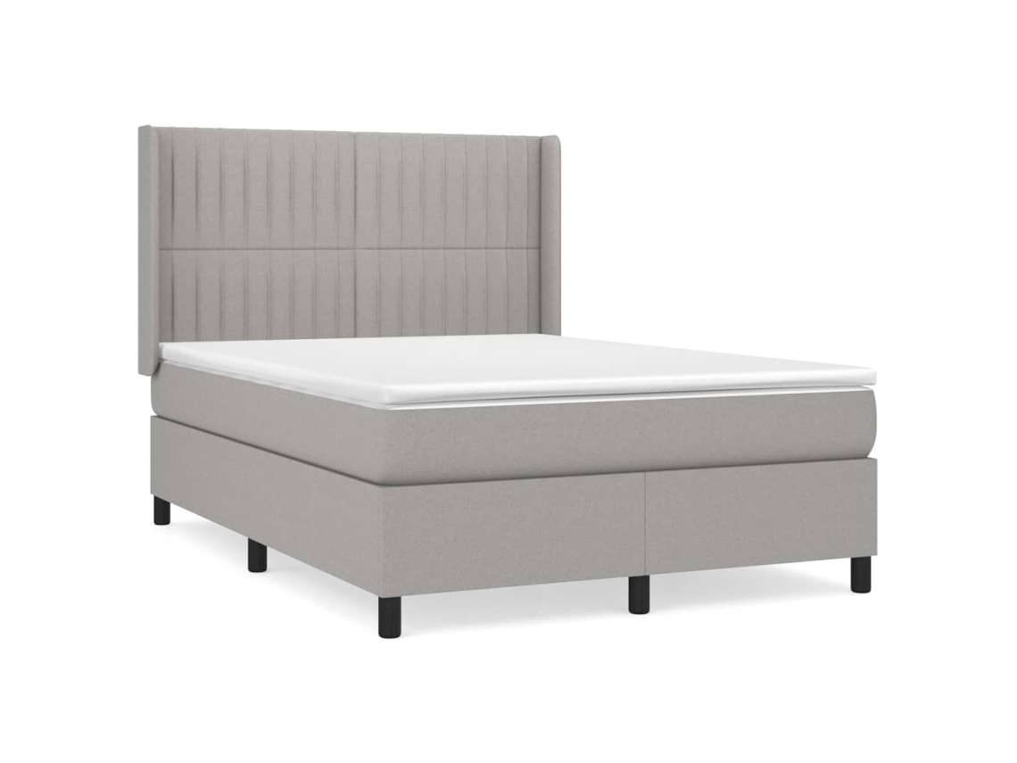 Cama com Molas e Colchão Tecido Cinzento Claro MAISON EXCLUSIVE (140x200 cm)