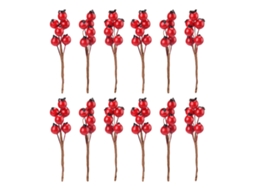 Pack de 24 Frutos Vermelhos 9cm com 1 Ramo por Pack LAXISCREED