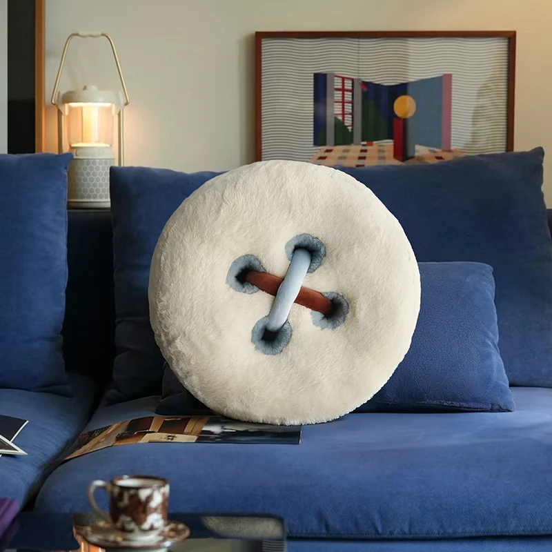 Almofada Decorativa para Casa com Estampa de Botões MDUG (marrom Claro, 40 Cm)