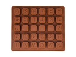 Molde de Silicone com Alfabeto Letras Praliné Chocolate Fundição Cubo Gelo Concreto Fondant UISAVE