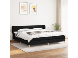 Vidaxl Cama Com Molas/colchão 200x200 Cm Tecido Preto