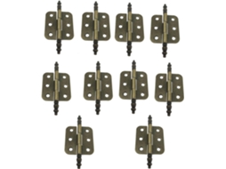 Conjunto De 10 Dobradiças Com Cabeça Coroa Em Bronze Antigo, 6 Furos, Dobradiças Decorativas Para Caixas De Joias E