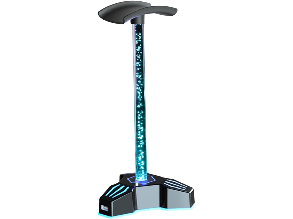 Suporte Para Fones De Ouvido Com Iluminação Led Rgb, Hub De Carregamento Usb E Organizador Elegante Para Uma Mesa Jogos