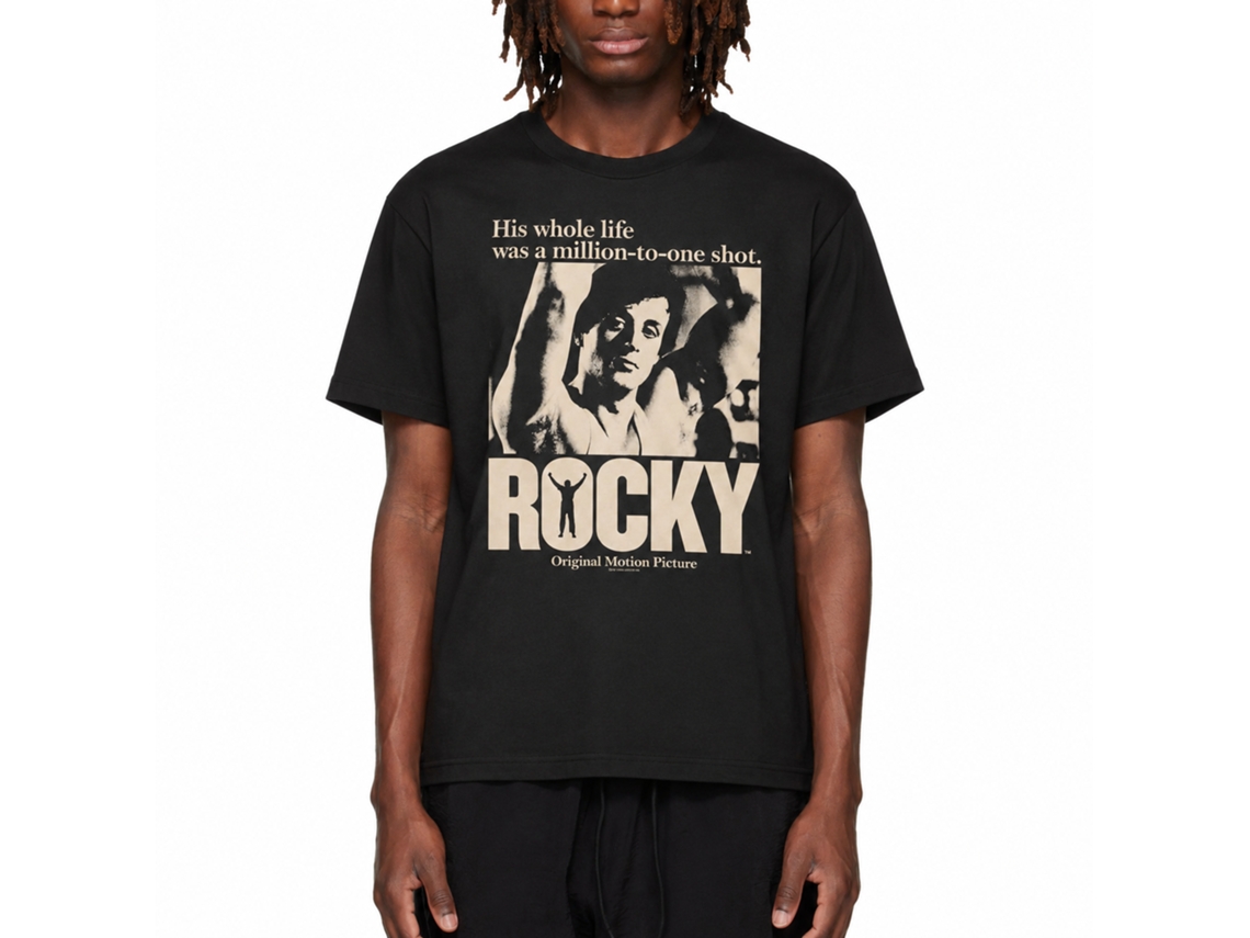 Rockinstone Rocky Movie Greased Lightning Black Adult T-shirt Size:xl