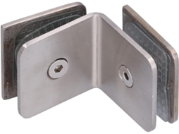 Conjunto De 2 Grampos Aço Inoxidável Para Vidro 90 Graus, Suporte De Porta Chuveiro Em Ângulo Reto 45x45mm Para Vidro 8a