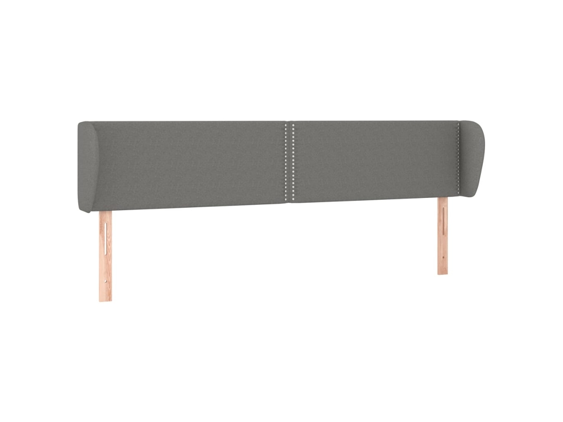 Cabeceira de Cama com Abas Tecido Cinzento Escuro MAISON EXCLUSIVE (203x23x78 cm)