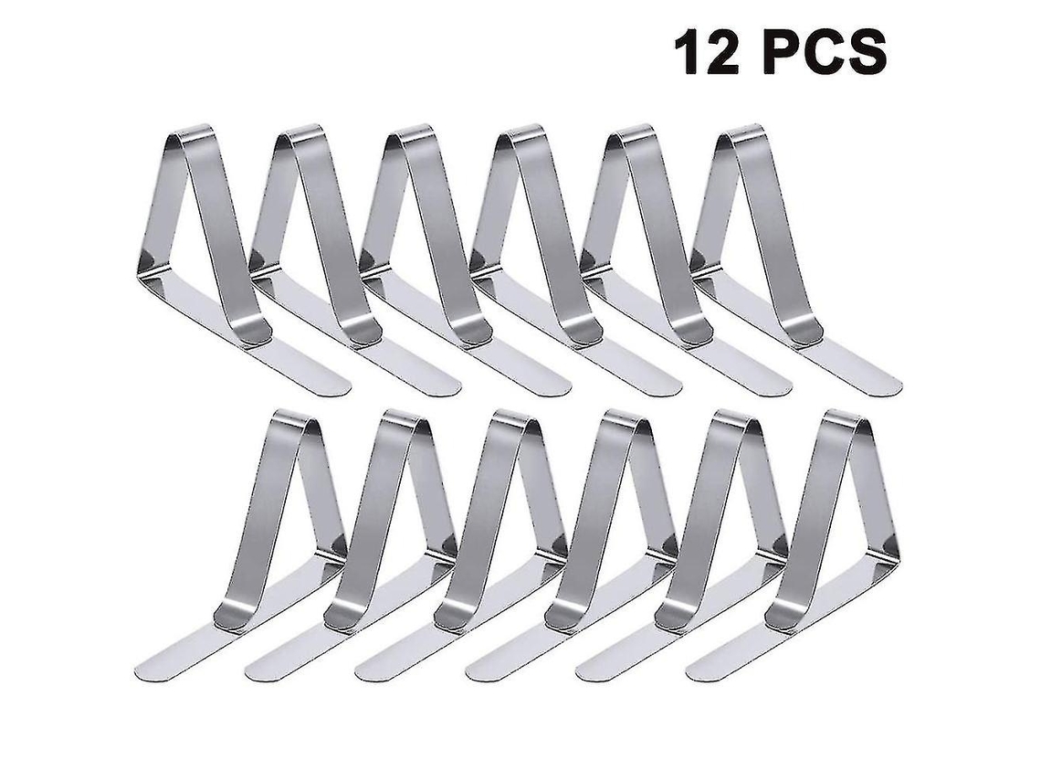 Rebe 12 Clips Mesa Picnic Acero Inoxidable Flexible Soportes Mantel Ideal para Picnic Fiesta Exterior Interior