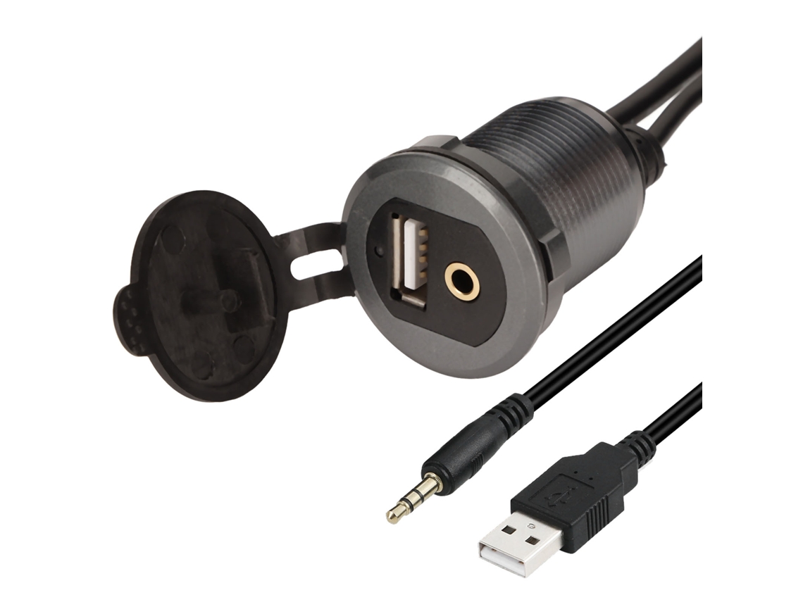 2026zentro-cabo De Extensão Para Painel De Carro Com Usb Montagem Embutida Luz De Sinal Câble De Áudio 3.5mm Com Engate
