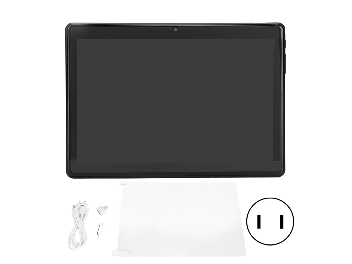 Tablet Android de 10 polegadas, tela HD, quad-core, bateria de longa duração, luz dourada