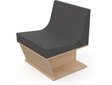 Cadeira de Auditório  Avon Cinzento Escuro e Carvalho Branco