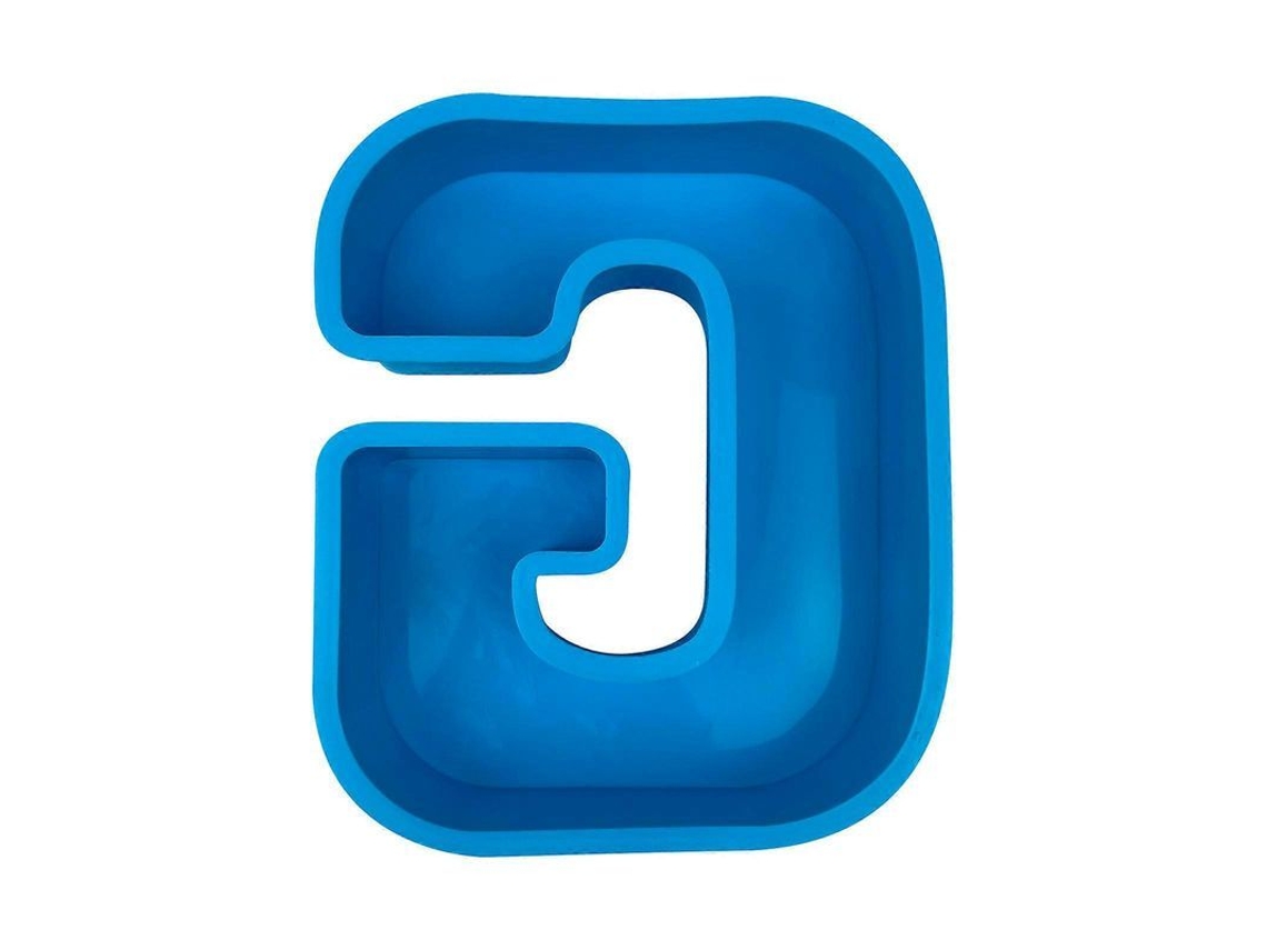 Molde De Letras Do Alfabeto Em 3d Para Bolo, Cera, Sabão E Resina - Azul - Reutilizável E Flexível G