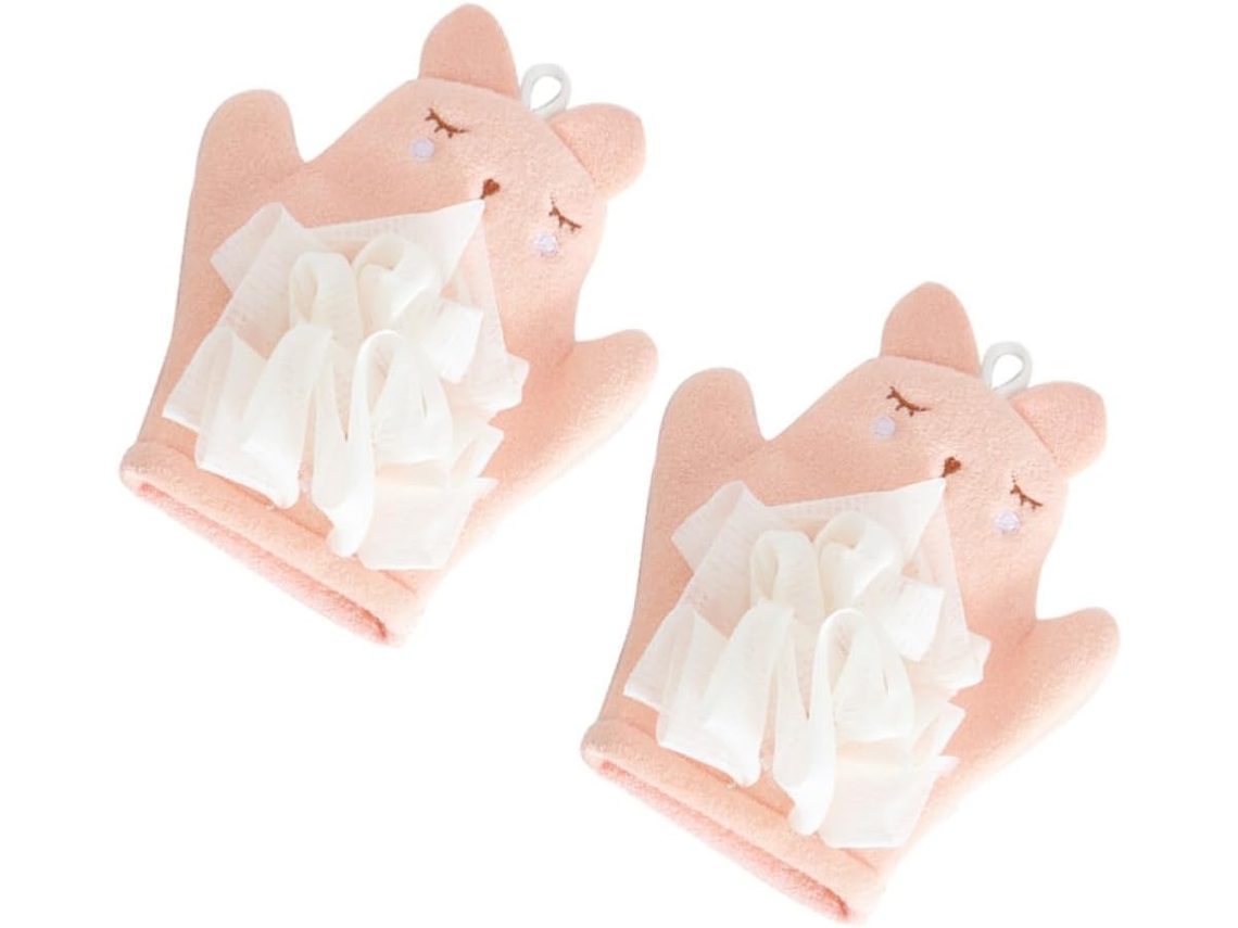 Luvas Esfoliantes Corporais De Duas Peças Em Algodão E Pe, Design De Dupla Face, Cor
