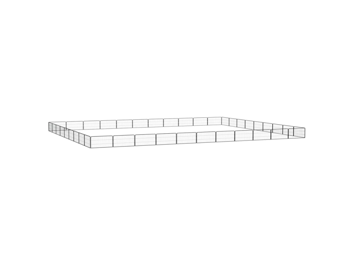 Vidaxl Parque P/ Cães C/ 40 Painéis 100x50 Cm Aço Revestido A Pó Preto