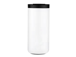 Caneca de Café S/MARCA de aço inoxidável 400ml isolada com canudo para viagem camping carro branco