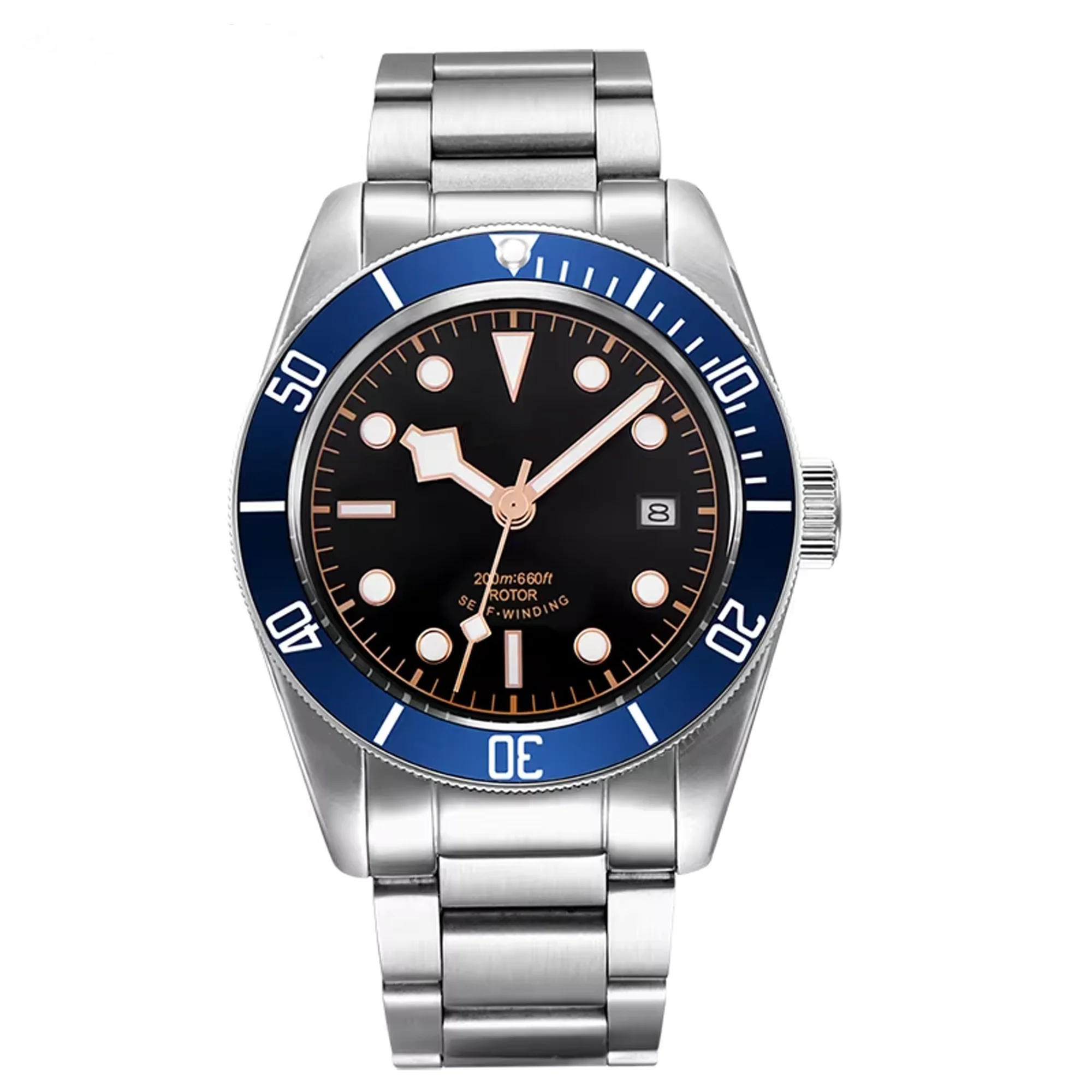 (azul) Relógio Masculino Automático Mecânico De Negócios De 41 Mm, Resistente À Água E Luminoso.