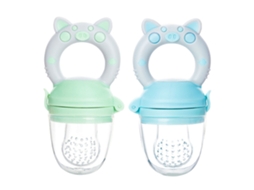 Chupeta Alimentadora Para Bebê Em Silicone Macio Azul Verde 2 Unidades Coordenação Exercício Uso Doméstico