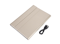 Capa protetora de couro com teclado Bluetooth removível para iPad Pro 10,5 polegadas, dourado claro (removível e protetora)