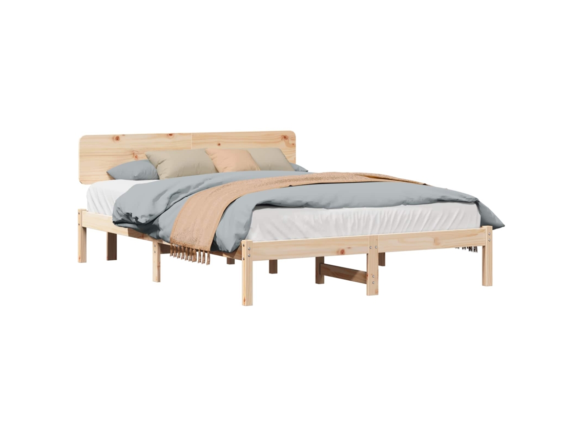 Estrutura da Cama com Cabeceira Natural 200 X 200 Cm MAISON EXCLUSIVE