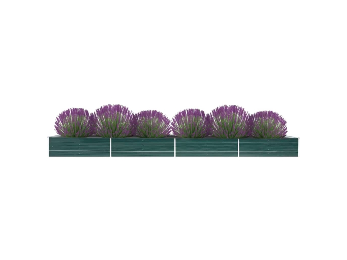 Vidaxl Canteiro Elevado De Jardim Aço Galvanizado 600x80x45 Cm Verde