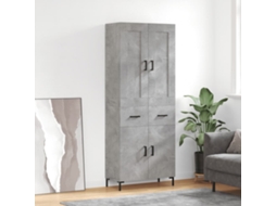 Vidaxl Armário Alto 69,5x34x180 Cm Derivados De Madeira Cinza Cimento