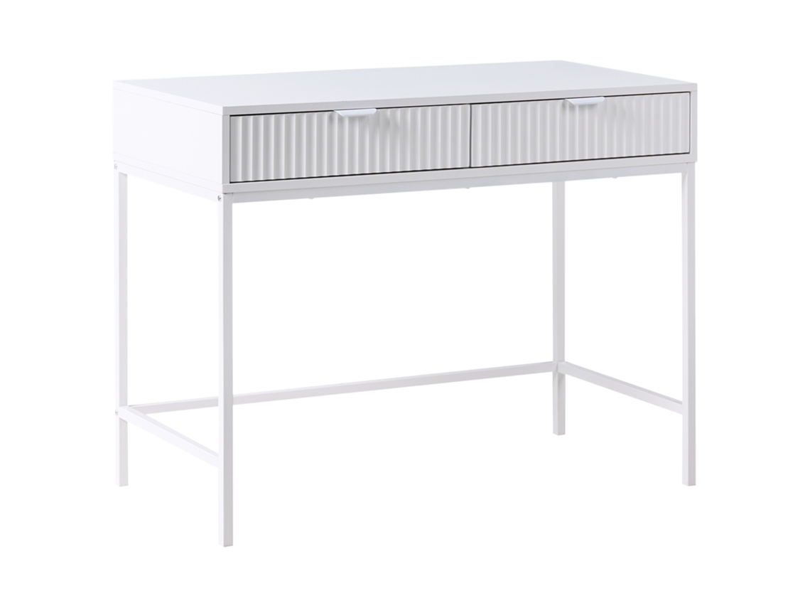 Consola Beliani Adelaide em MDF branco, 80 x 100 x 77 cm