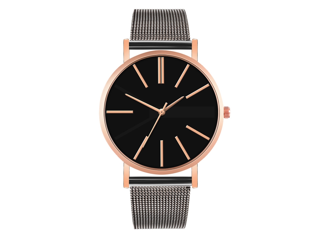 Reloj De Moda Para Parejas Con Correa De Malla Dial Redondo Cuarzo Unisex