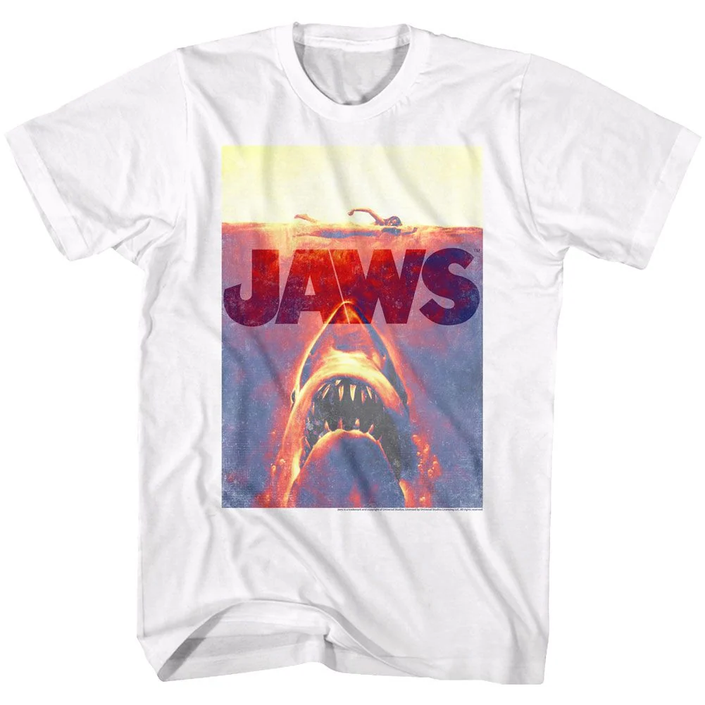 Rockinstone Jaws Movie Wrecktangle White Adult T-shirt Size:s