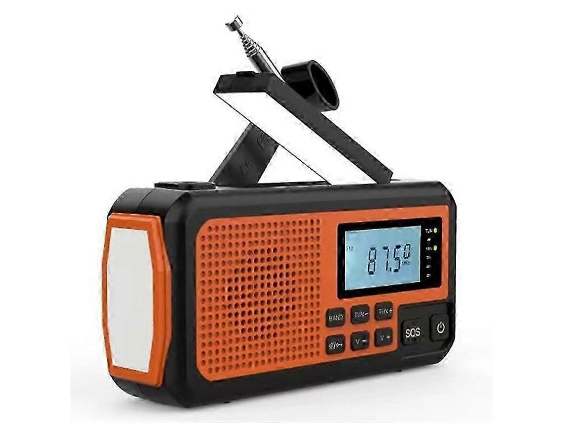 Rádio Solar Am/fm De Emergência Multifuncional Para Áreas Externas 373 Com Manivela, Versão Ue Olysi Shop