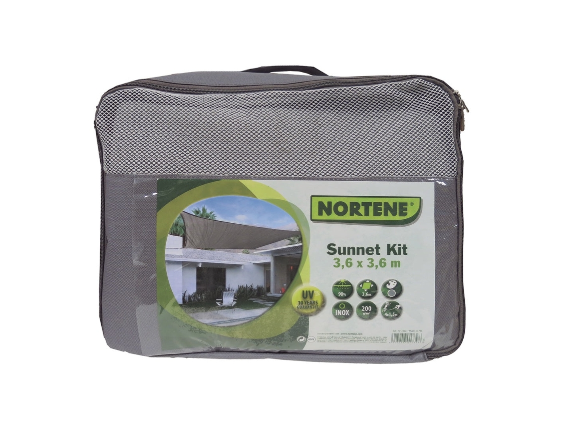 Toldo Quadrado Permeável 3,6x3,6 M Cinza Nortene